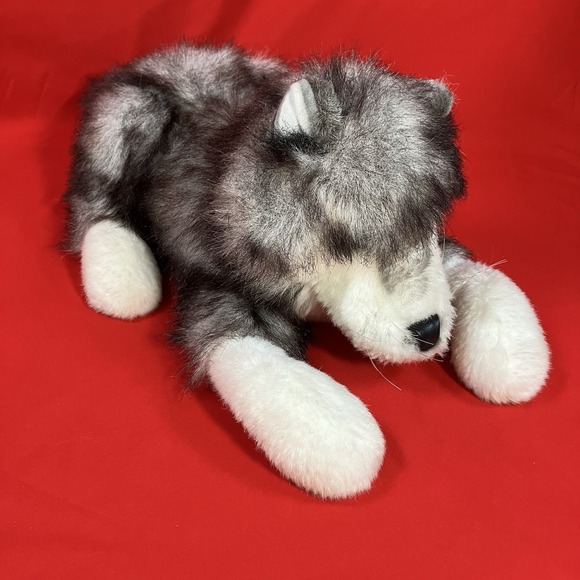 Vtg 1995 Folkmanis Folktails Timber Wolf Husky Dog / Full Body Hand Puppet Plush - Picture 1 of 13